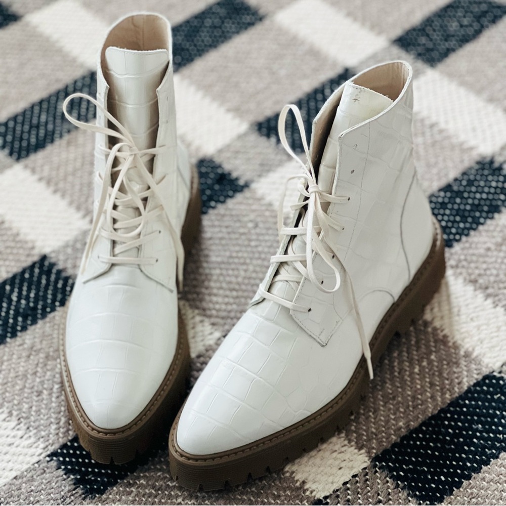 Freda Salvador Emi Croc-Embossed Lugg Boots